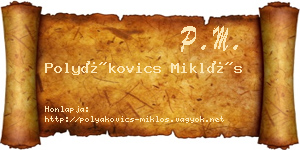 Polyákovics Miklós névjegykártya