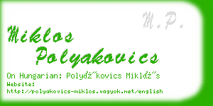 miklos polyakovics business card